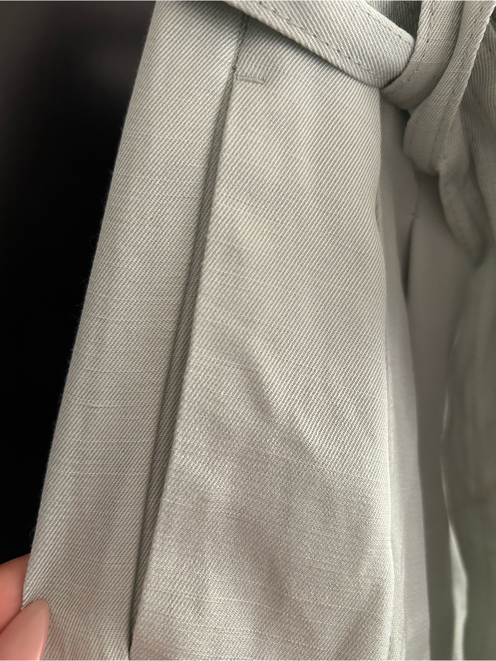Reiss High-Rise Wide-Leg belted Trousers in Sage Green size 10 - Picture 4 of 7
